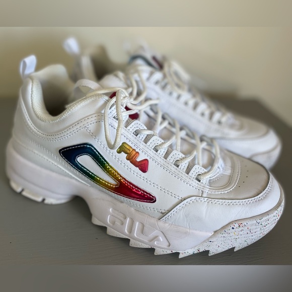 Fila Shoes - FILA Women's Disruptor II Pride Casual Athletic Sneakers Finish Line SIZE US 9.5